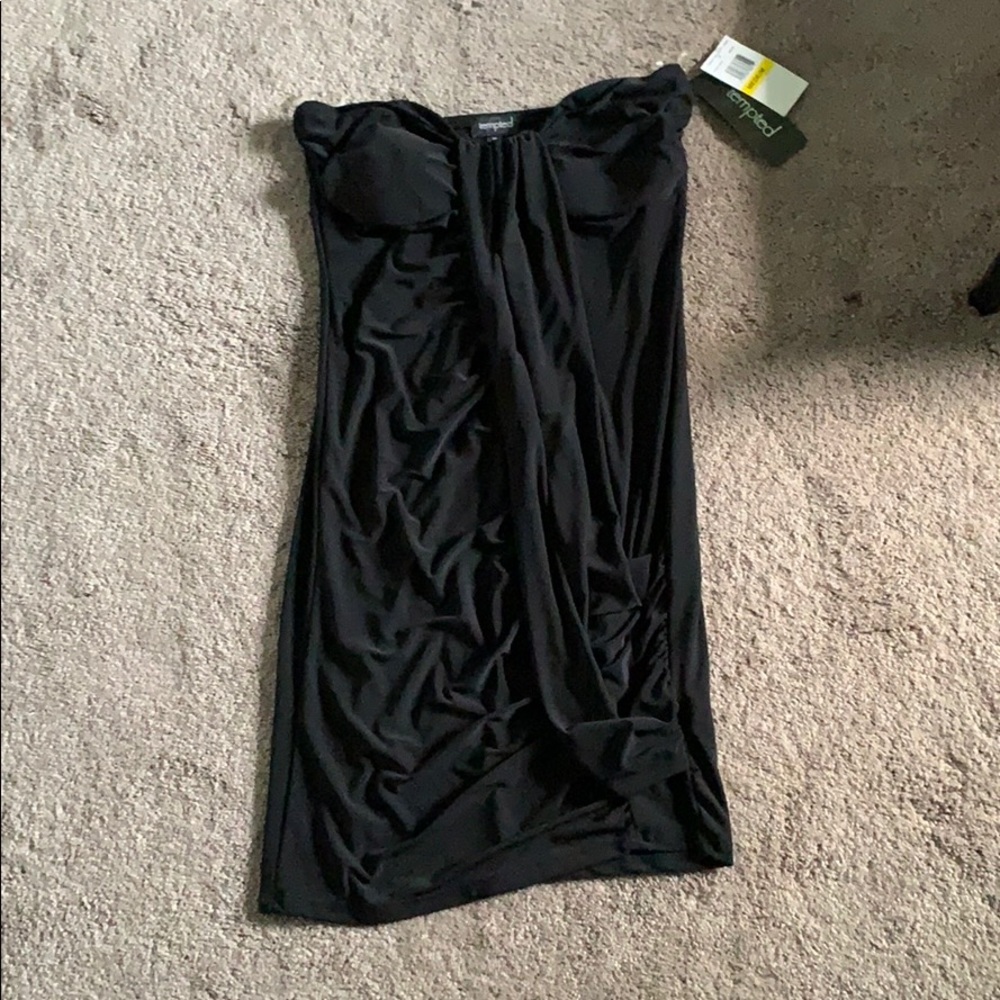 Black strapless dress